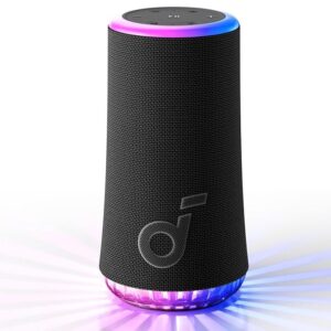 Portable Speaker With 30W 360° Sound, Synchronized Radiant Light, 18H Playback, Customizable Eq And Light Show, And Ip67 Waterproof - Black, Bluetooth