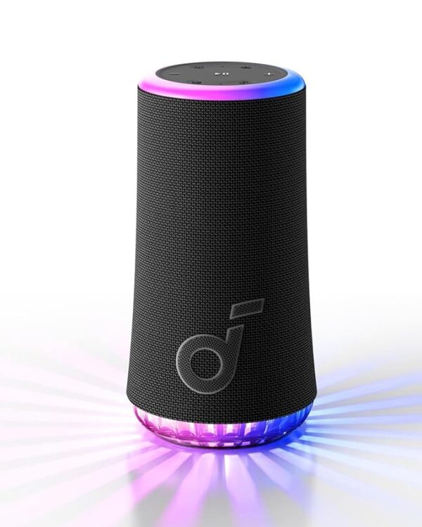 Portable Speaker With 30W 360° Sound, Synchronized Radiant Light, 18H Playback, Customizable Eq And Light Show, And Ip67 Waterproof - Black, Bluetooth